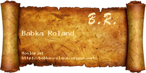Babka Roland névjegykártya